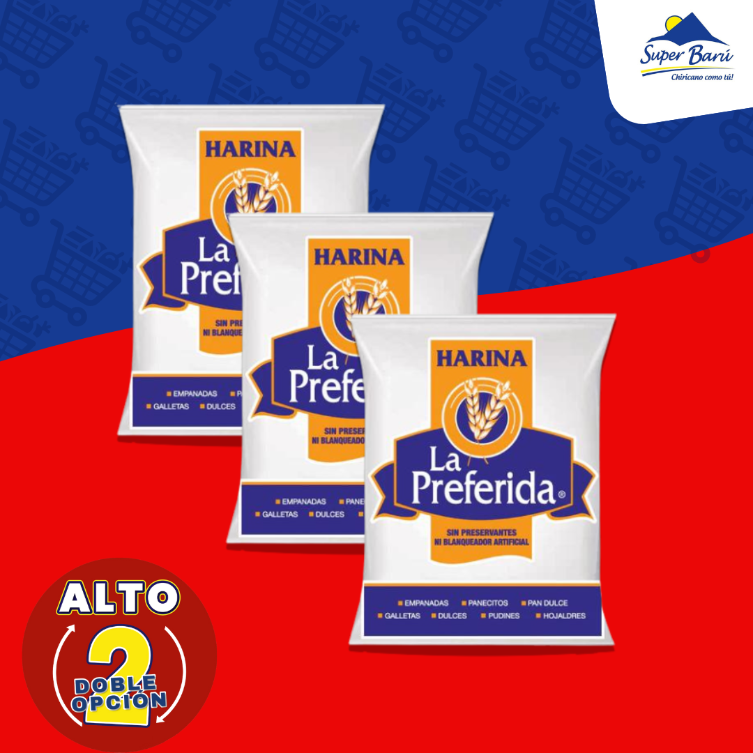 TRIO DE HARINA DE TRIGO DE 14 OZ DOBLE OPCION  LA PREFERIDA