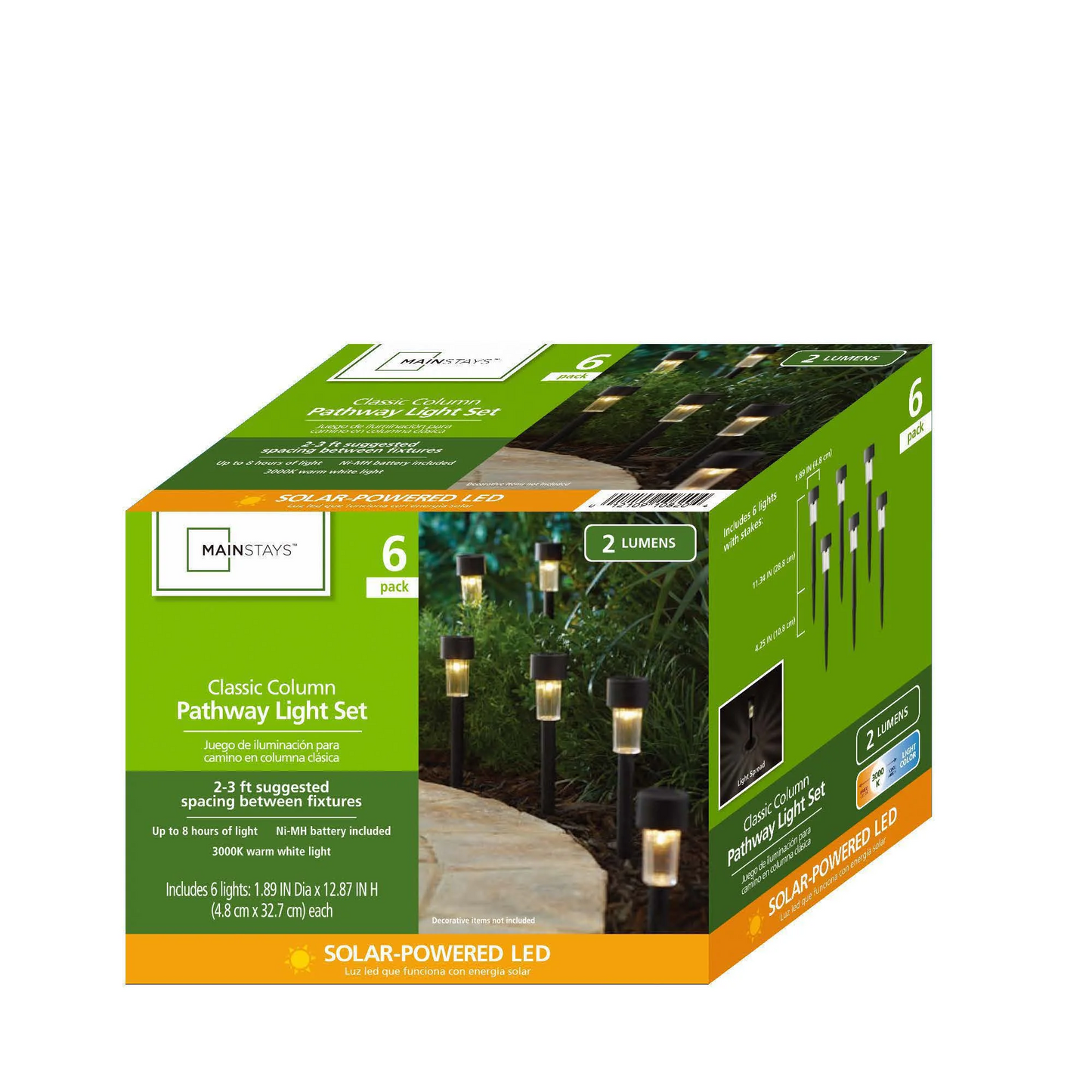 SET LUZ SOLAR P/CAMINO COLUMNA CLASICA 6PZA MAINSTAYS