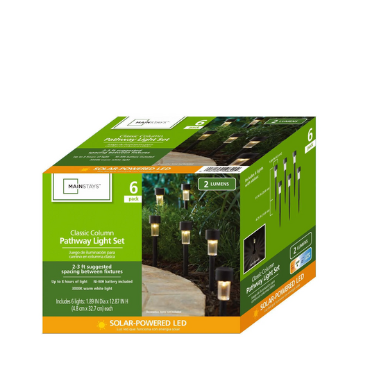 SET LUZ SOLAR P/CAMINO COLUMNA CLASICA 6PZA MAINSTAYS
