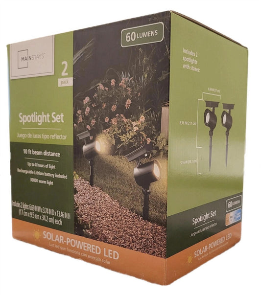 JUEGO LUCES SOLARES TIPO REFLECTOR 2PZA MAINSTAYS