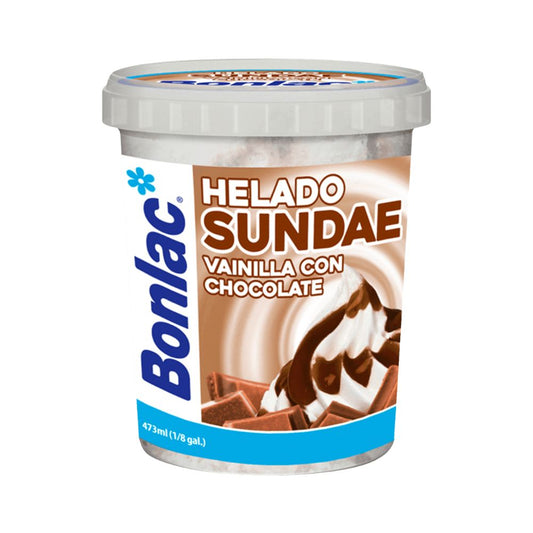 HELADO SUNDAE VAINILLA CON CHOCOLATE 473 ML BONLAC