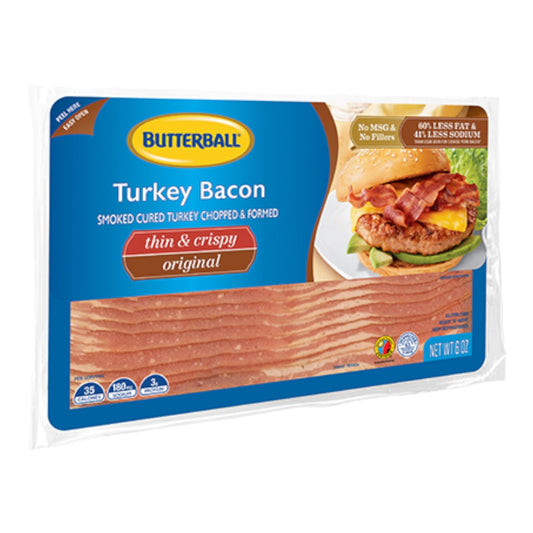 BACON TURKEY THIN & CRISPY ORIGINAL 6 OZ BUTTERBALL