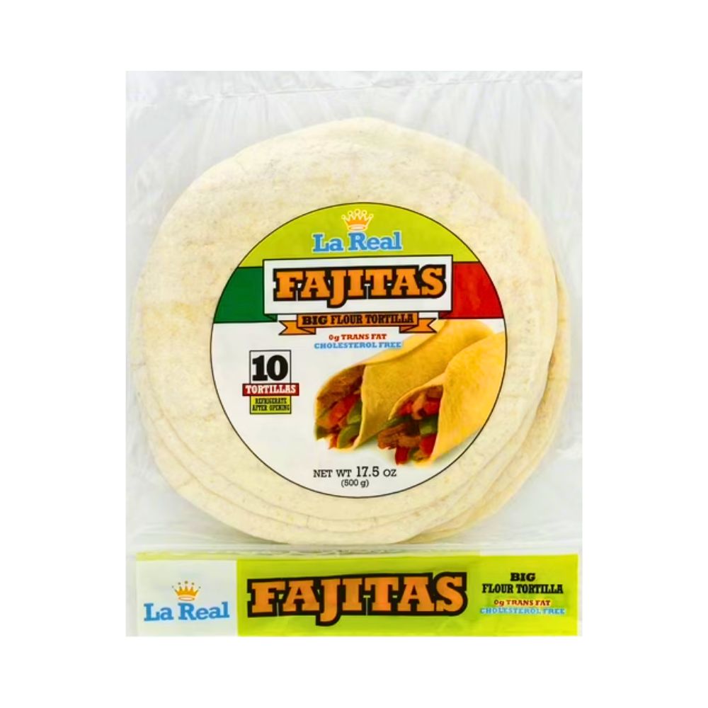 TORTILLAS PARA FAJITAS 10 UNI 500 GR  LA REAL