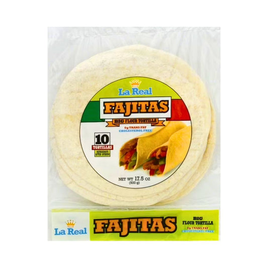 TORTILLAS PARA FAJITAS 10 UNI 500 GR  LA REAL