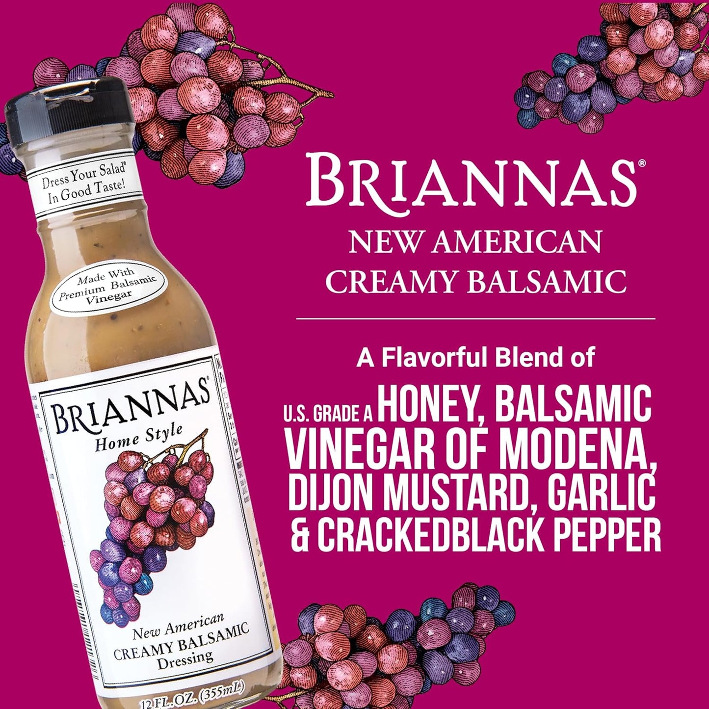 CREAMY BALSAMIC DRESSING 12oz BRIANNAS HOME STYLE
