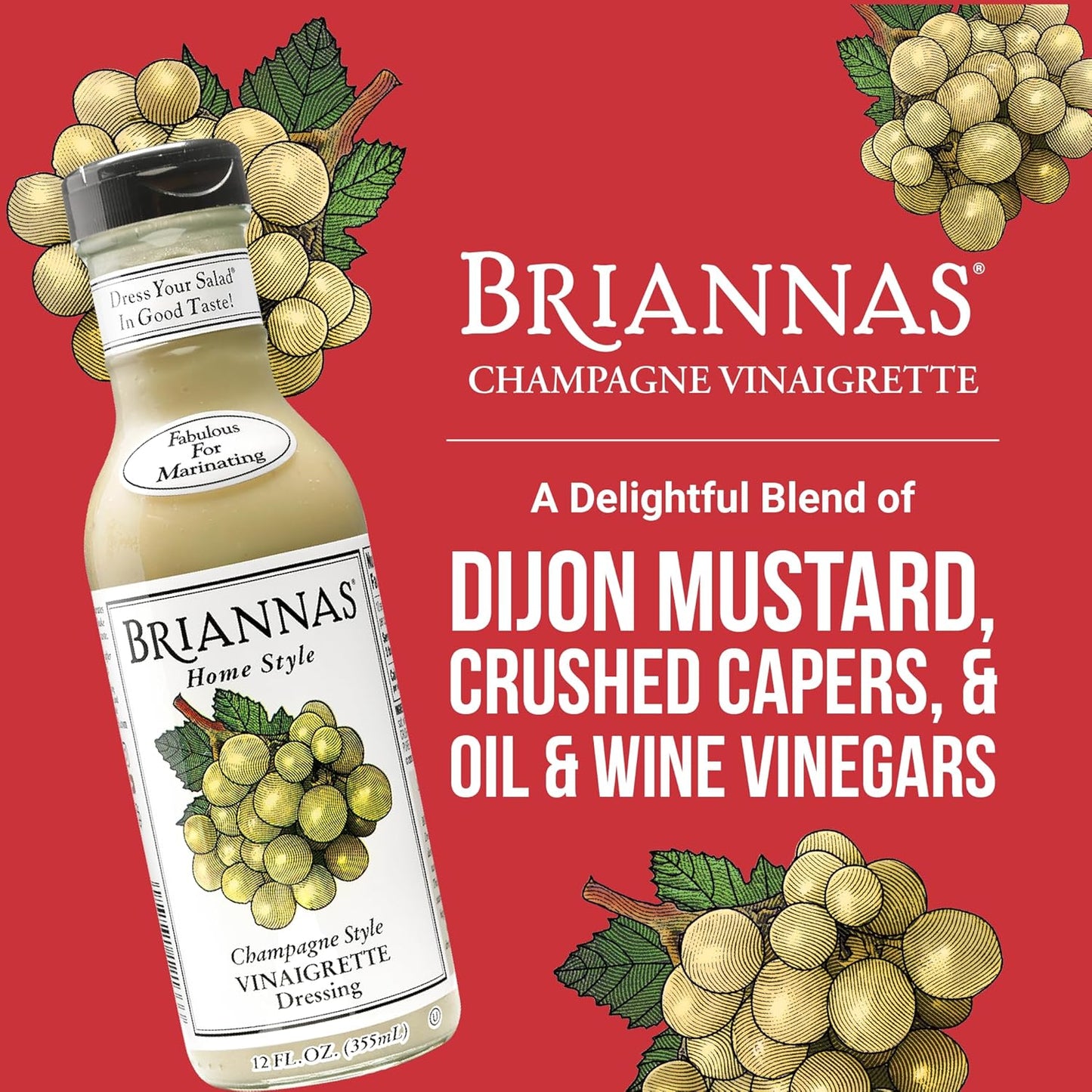 CHAMPAGNE VINAIGRETTE 12oz BRIANNAS HOME STYLE