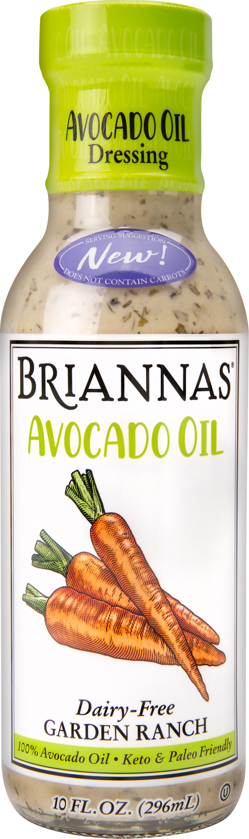 AVOCADO OIL GARDEN RANCH DRESSING 10oz BRIANNAS HOME STYLE