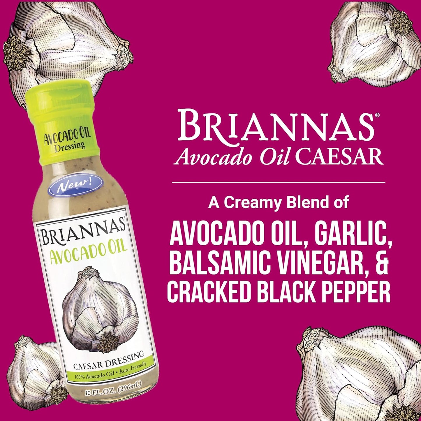 AVOCADO OIL CAESAR DRESSING 10oz BRIANNAS HOME STYLE