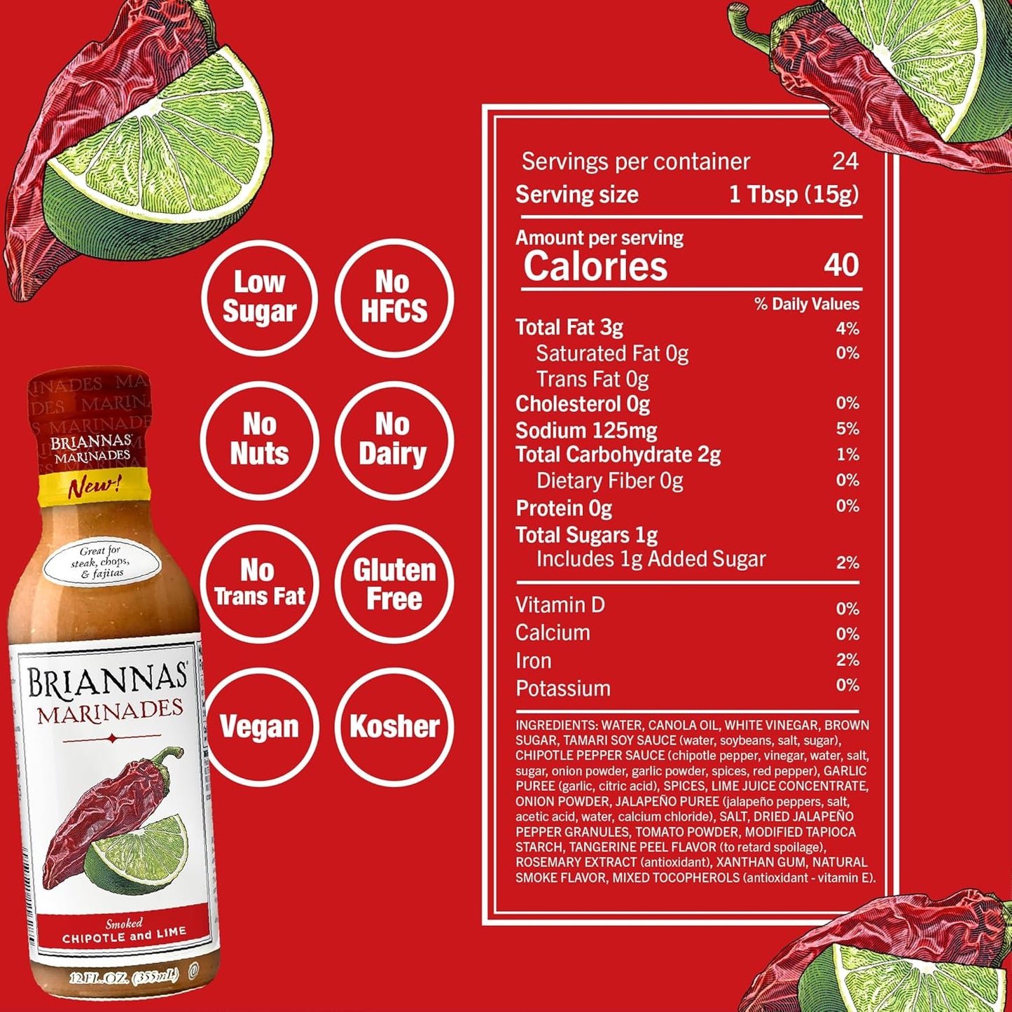 SMOKED CHIPOTLE & LIME DRESSING 12oz BRIANNAS HOME STYLE