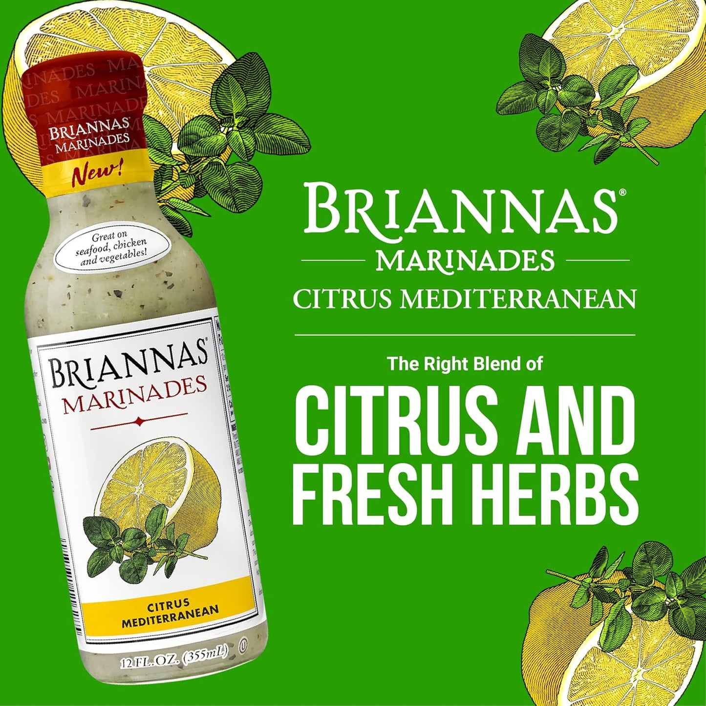 CITRUS MEDITERRANEAN DRESSING 12oz BRIANNAS HOME STYLE