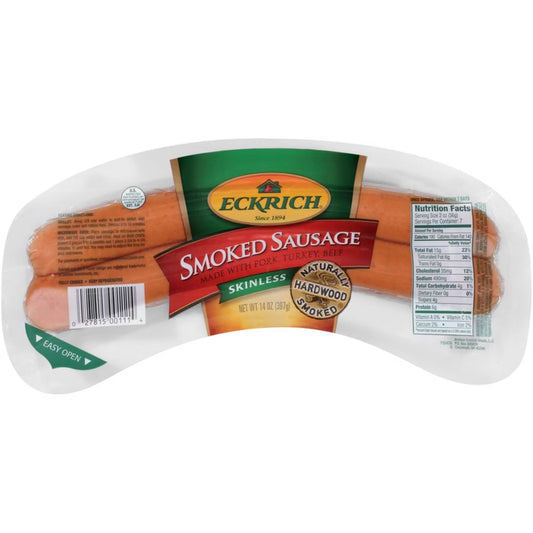 SKINLESS SMOKED SAUSAGE 14 OZ ECKRICH