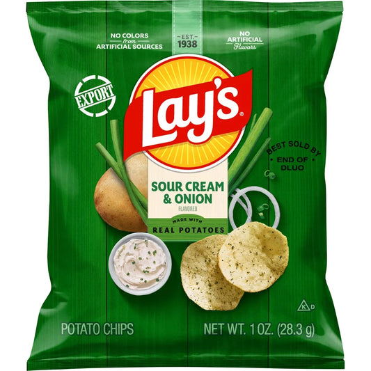 LAYS SOUR CREAM & ONION 1 OZ - FRITO LAY