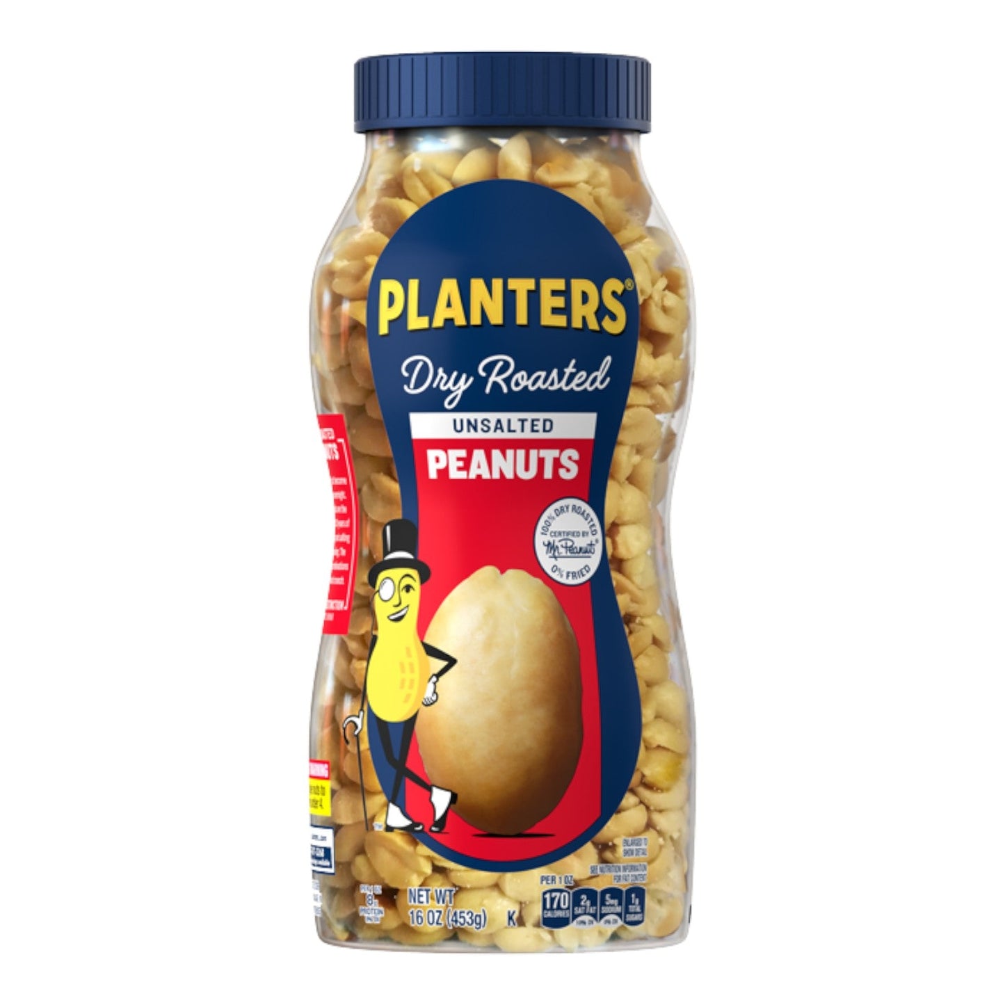 NO SAL DRY ROASTED PEANUTS 16 OZ PLANTERS