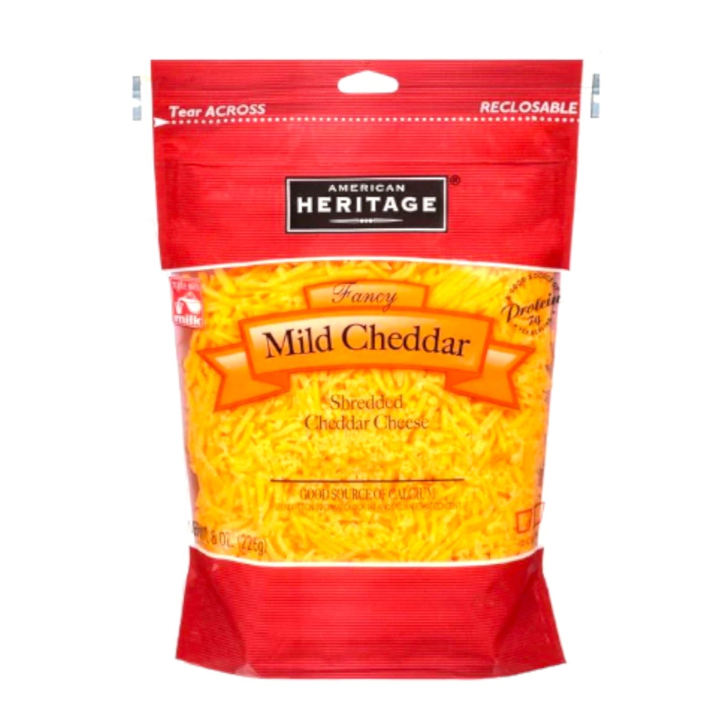 QUESO MILD CHEDDAR RALLADO 8 OZ AMERICAN HERITAGE