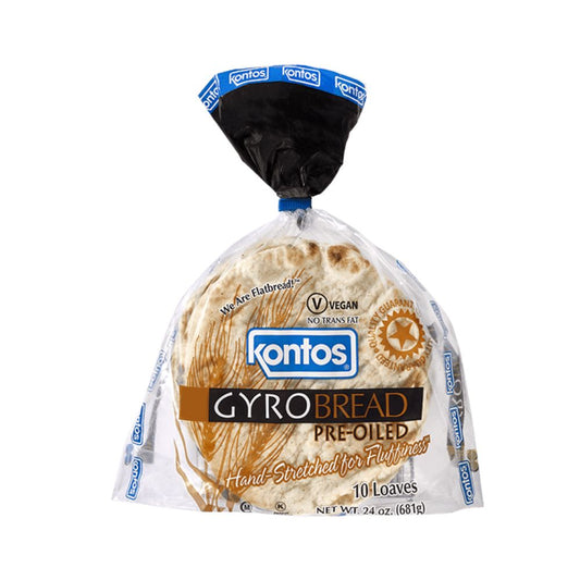 BREAD GYRO PRE OILED 7" 10 UN KONTOS