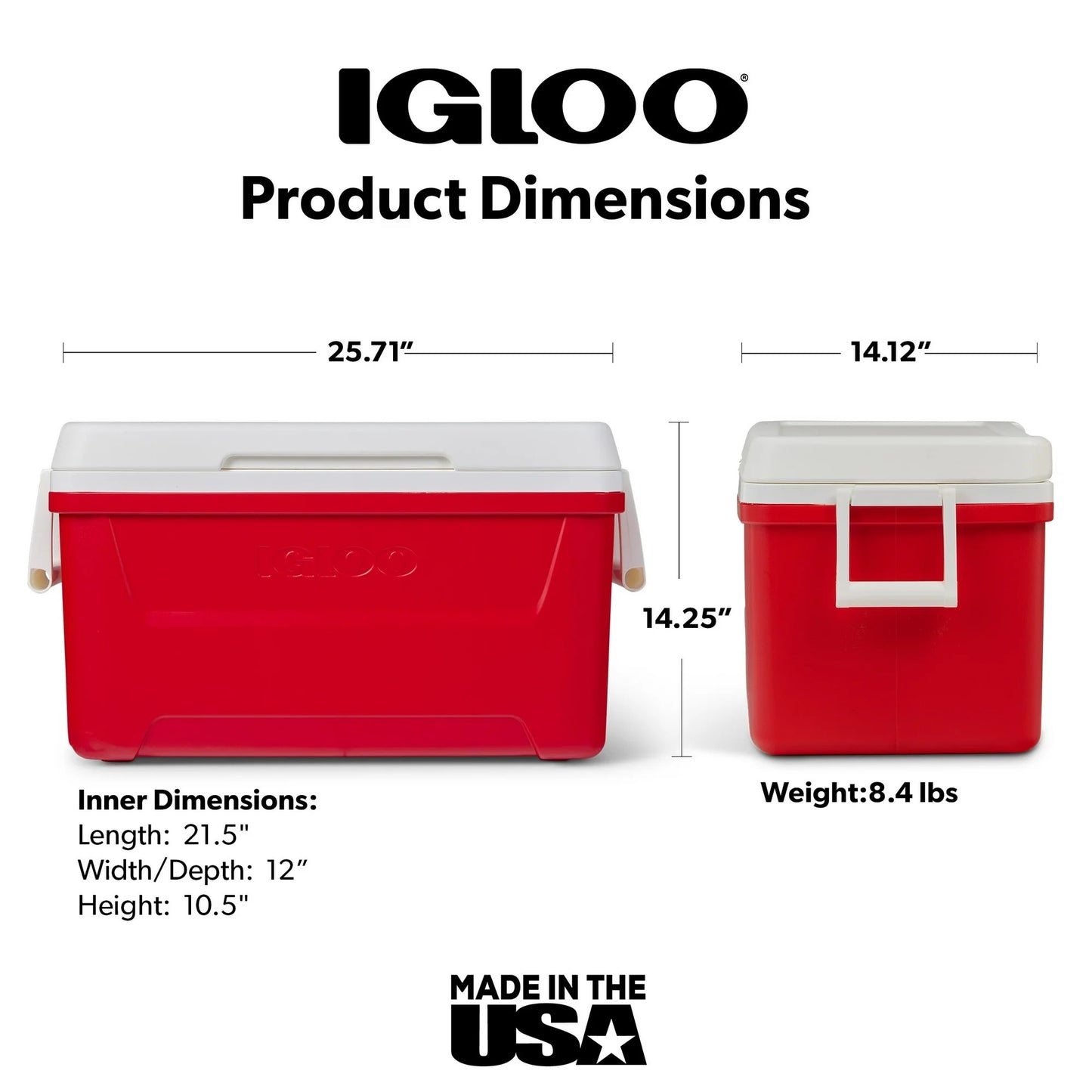 COOLER 48QT LAGUNA RED STAR IGLOO