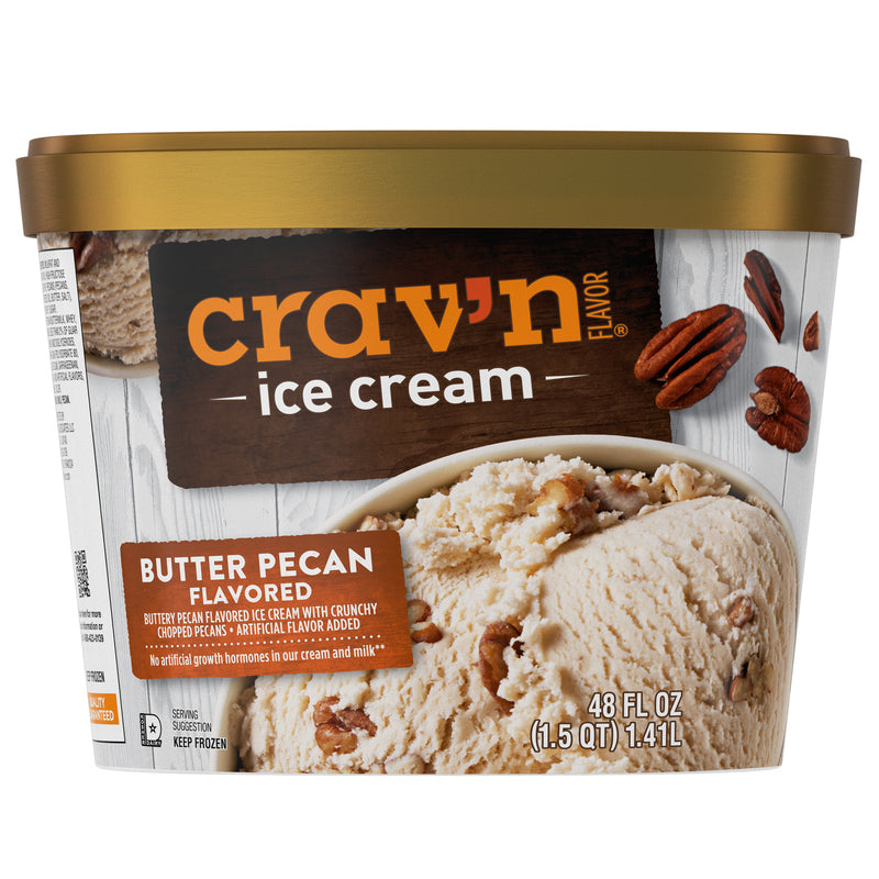 BUTTER PECAN ICE CREAM 48 OZ CRAV'N FLAVOR