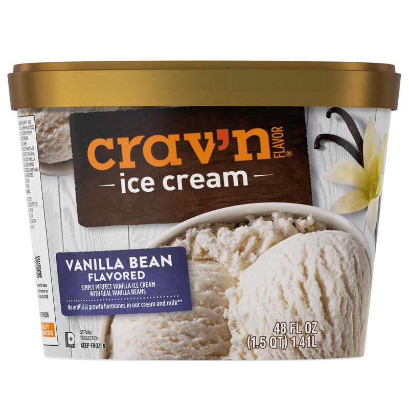 VANILLA BEAN ICE CREAM 48 OZ CRAV'N FLAVOR