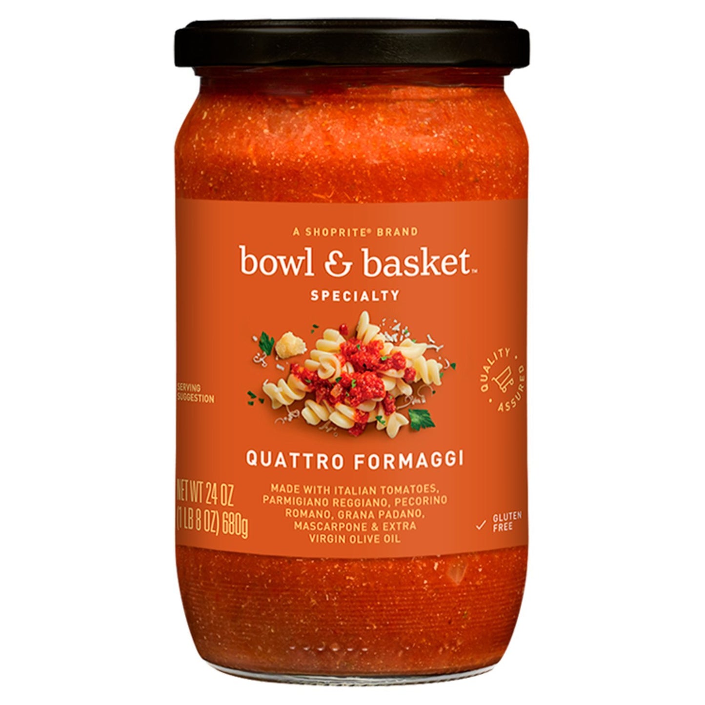 QUATTRO FORMAGGI PASTA SAUCE GF 24oz BOWL & BASKET