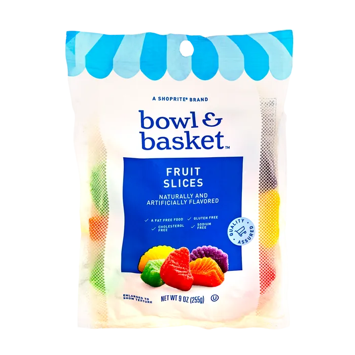 FRUIT SLICES GF GUMMIES 9oz BOWL & BASKET