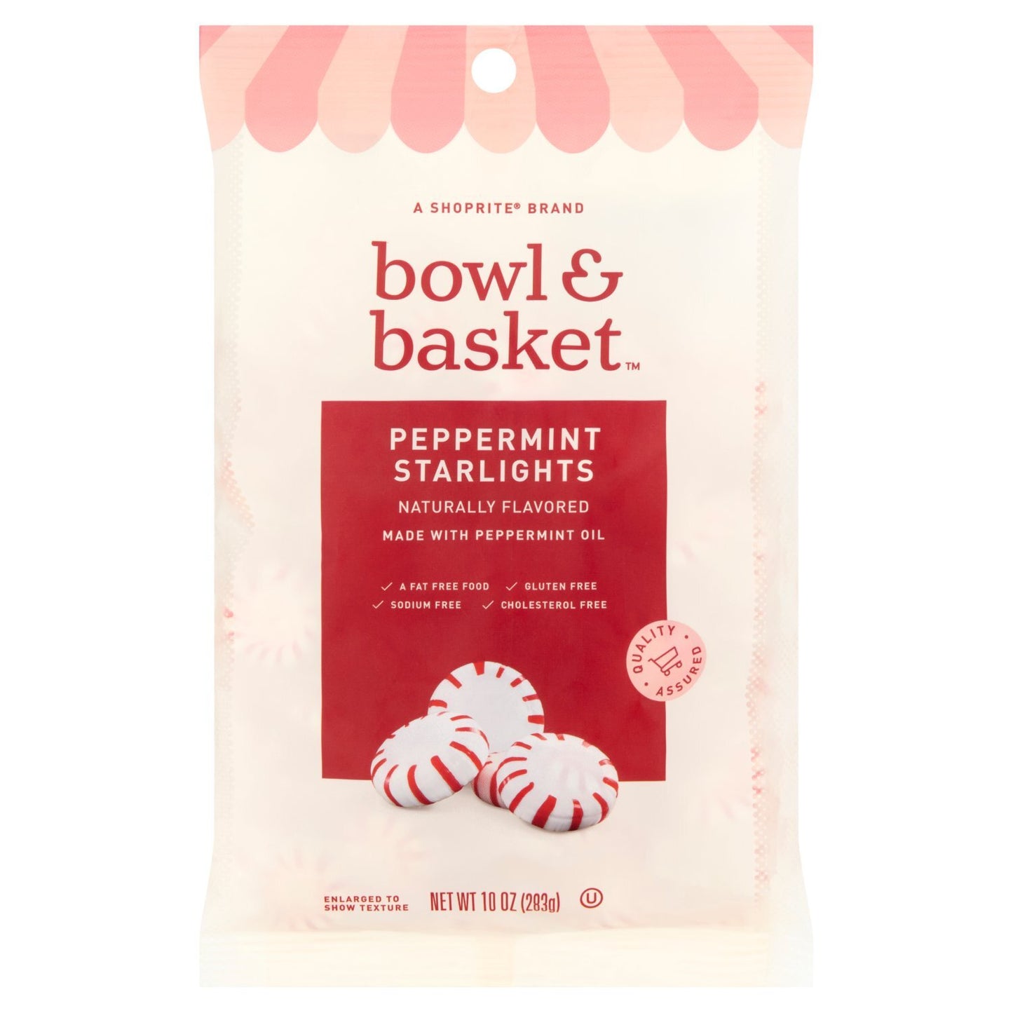 PEPPERMINT STARLIGHTS 10oz BOWL & BASKET