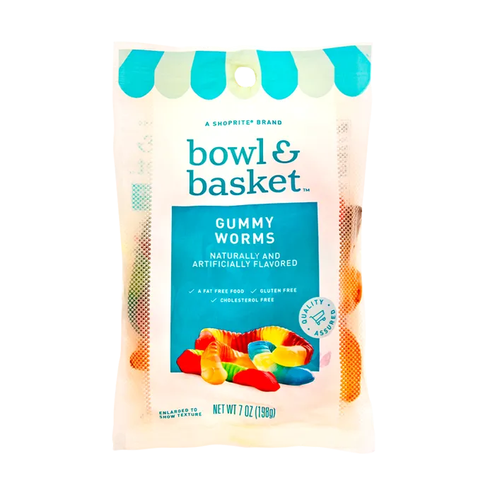 GUMMY WORMS GF 7oz BOWL & BASKET