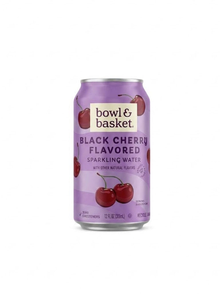 BLACK CHERRY SPARKLING WATER 12 OZ BOWL & BASKET