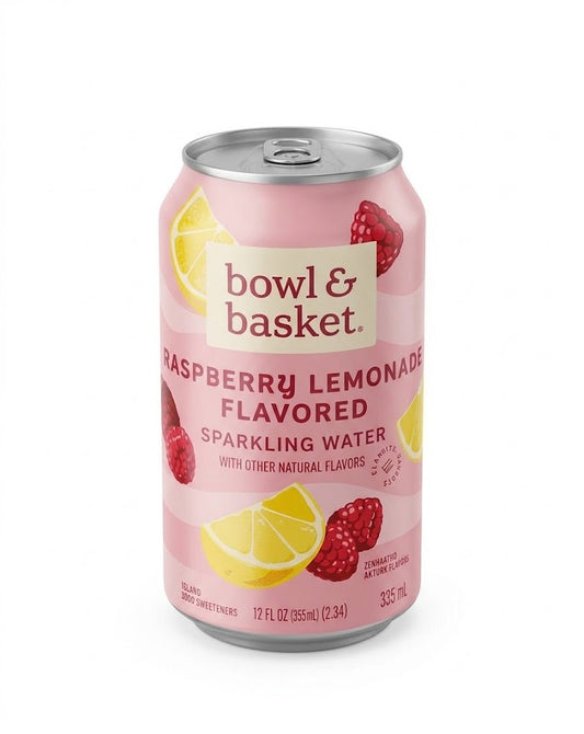 RASPBERRY LEMONADE SPARKLING WATER 12 OZ BOWL & BASKET