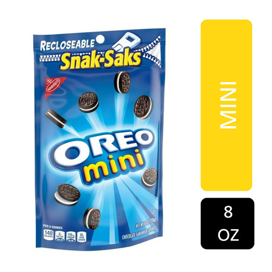 OREO MINI SNAK SAKS CHOCOLATE SANDWICH COOKIES 8 OZ NABISCO