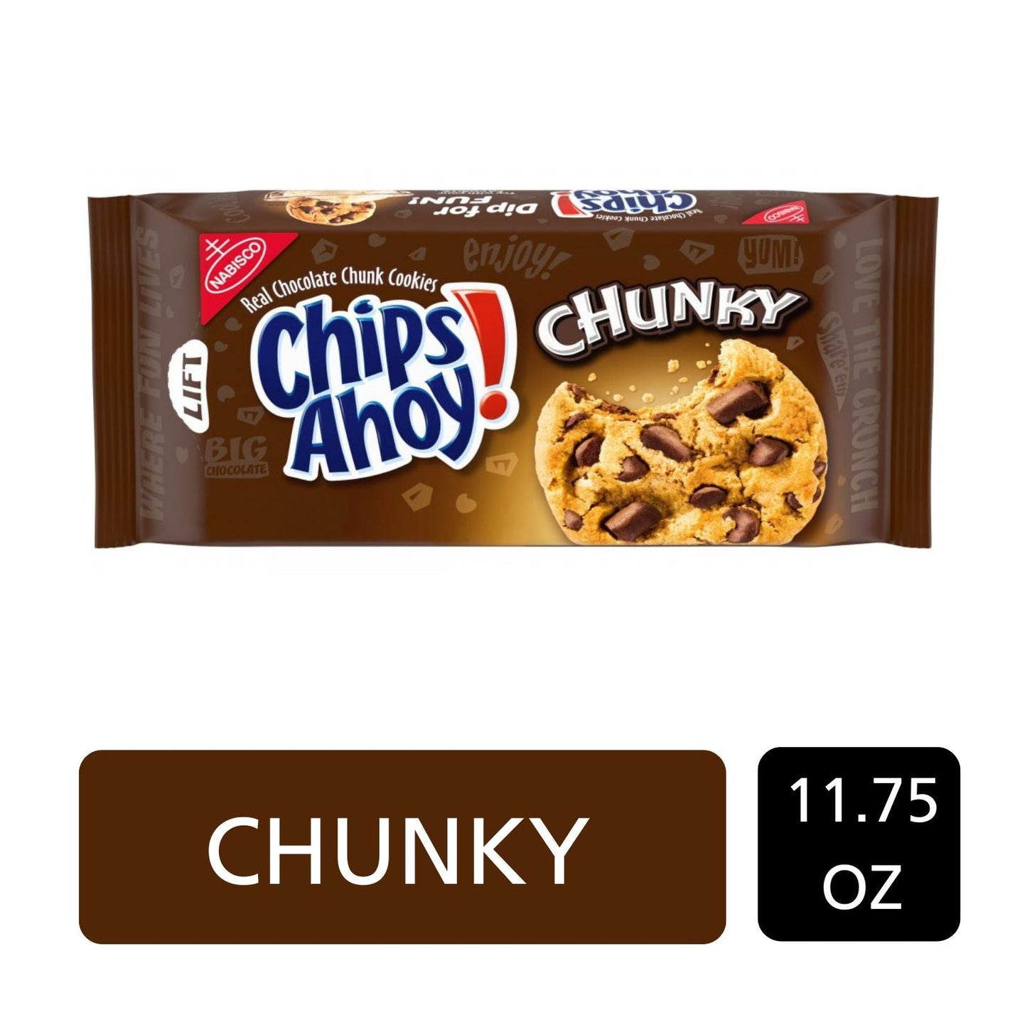 AHOY REAL CHOCOLATE CHUNKY COOKIES 11.75 OZ NABISCO