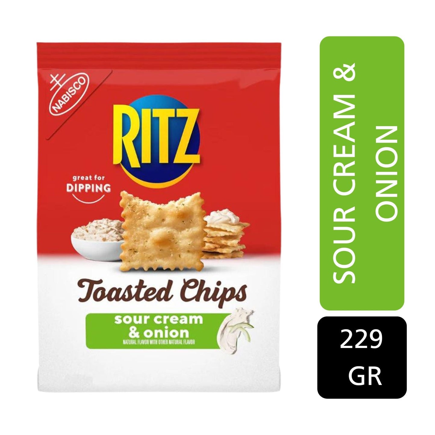 RITZ TOASTED CHIPS SOUR CREAM & ONION 229 GR NABISCO