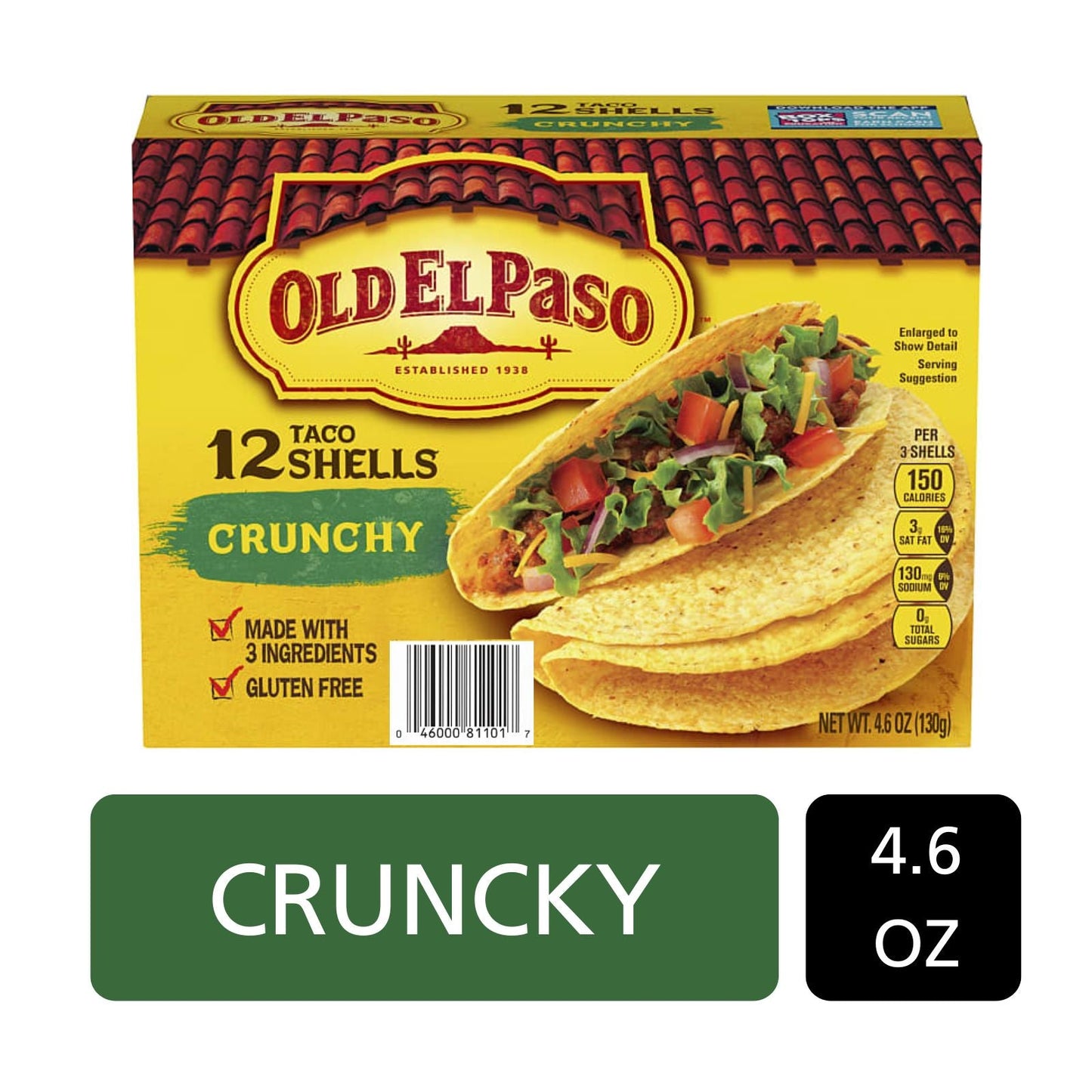 TACO SHELLS CRUNCHY 12 UNI 4.6 OZ OLD EL PASO