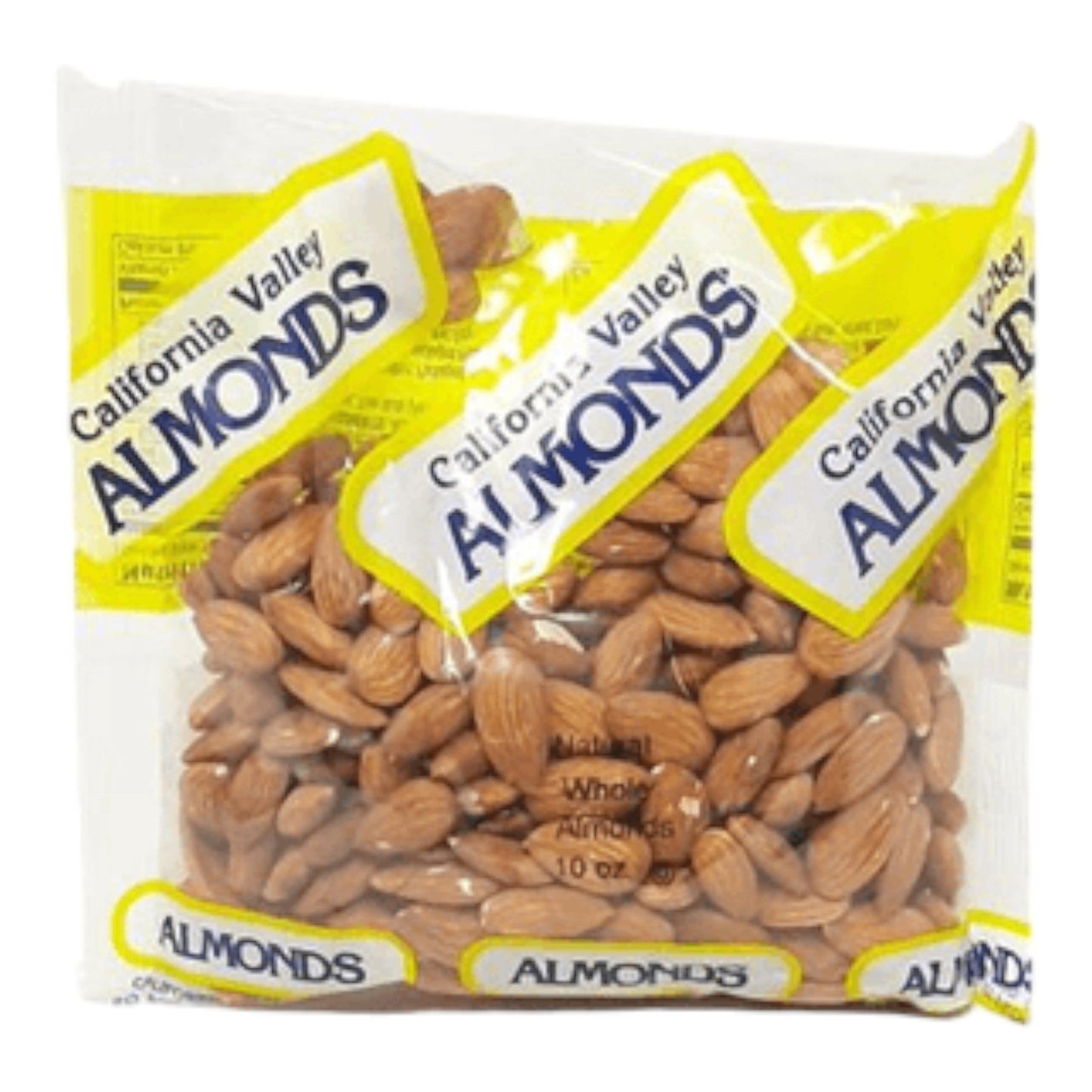 ALMONDS WHOLE NATURAL 10 OZ CALIFORNIA VALLEY