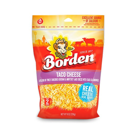 QUESO RALLADO TACO CHEESE 8 OZ BORDEN