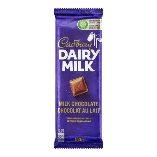 DAIRY MILK MILK CHOCOLATE CHOCOLAT AU LAIT 100 GR CADBURY