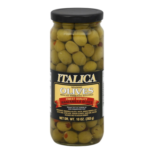 OLIVES MANZANILLA STUFFED 10 OZ ITALICA