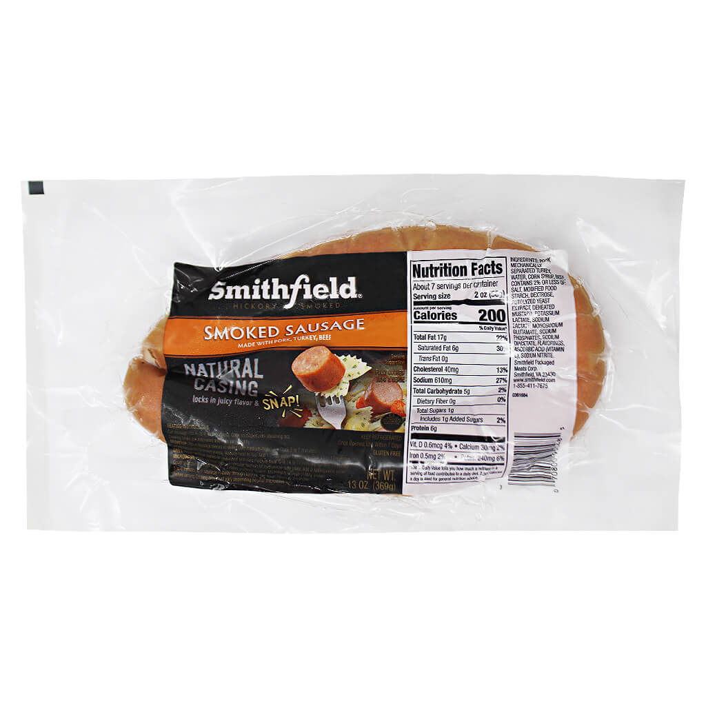 SMOKED PORK&TURKEY SAUSAGE 13 OZ SMITHFIELD