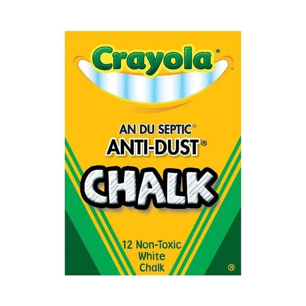 TIZA 12 BLANCA ANTI-POLVO - CRAYOLA
