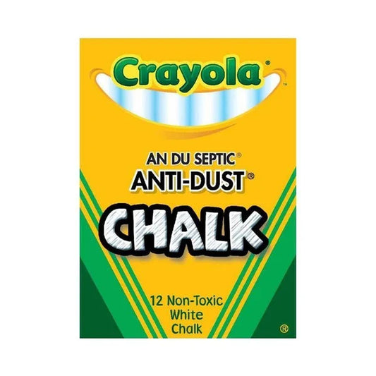 TIZA 12 BLANCA ANTI-POLVO - CRAYOLA