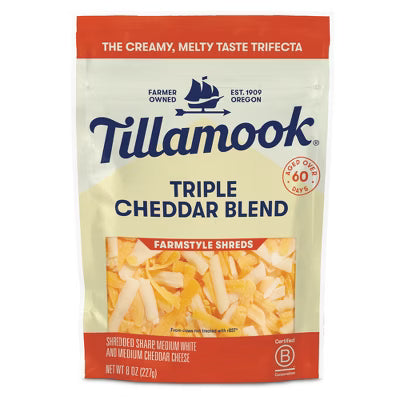 QUESO RALLADO TRIPLE CHEDDAR 8 OZ TILLAMOOK