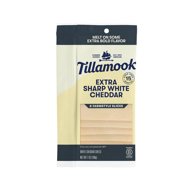QUESO REBANADO EXTRA SHARP WHITE CHEDDAR 7 OZ TILLAMOOK