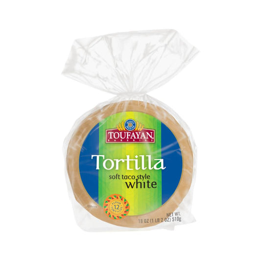 TORTILLA WHITE SOFT TACO STYLE 18 OZ TOUFAYAN