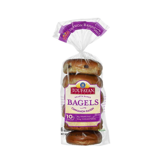 BAGELS CINNAMON RAISIN 6 UN 20 OZ TOUFAYAN