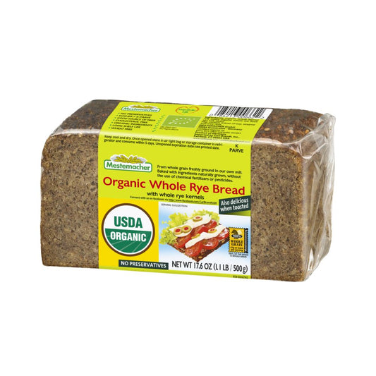 PAN ORGANIC WHOLE RYE BREAD 500 GR MESTEMACHER