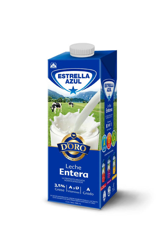 LECHE D'ORO ENTERA GRADO "A" 3.5% 946 ML ESTRELLA AZUL