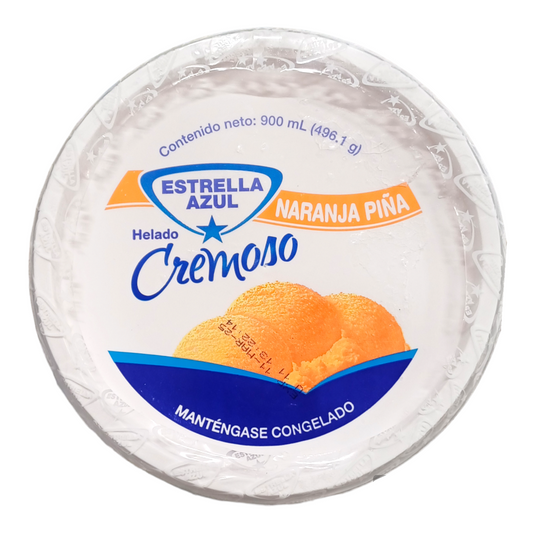 HELADO DE NARANJA PINA 900 ML ESTRELLA AZUL