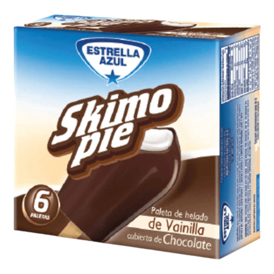 PALETA SKIMO PIE CHOCOLATE VAINILLA EN PAQUETE DE 6 UND ESTRELLA AZUL