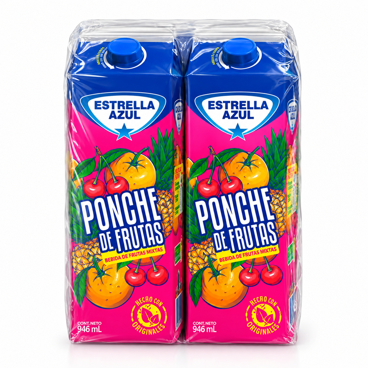 2PAK PONCHE FRUTA 946 ML ESTRELLA AZUL