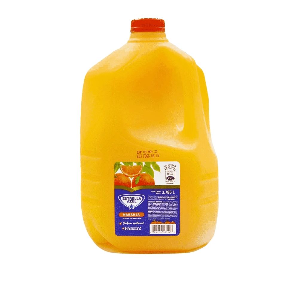 BEBIDA NARANJA 3.785Lt PLASTICO ESTRELLA AZUL
