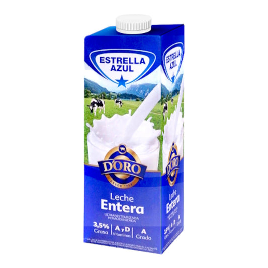 LECHE D'ORO ENTERA GRADO A 1/4GL TETRA PAK ESTRELLA AZUL